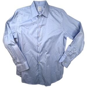Armani Collezioni Light Blue Modern Fit Dress Shirt Mens 42 16‎ 1/2 -pinhole